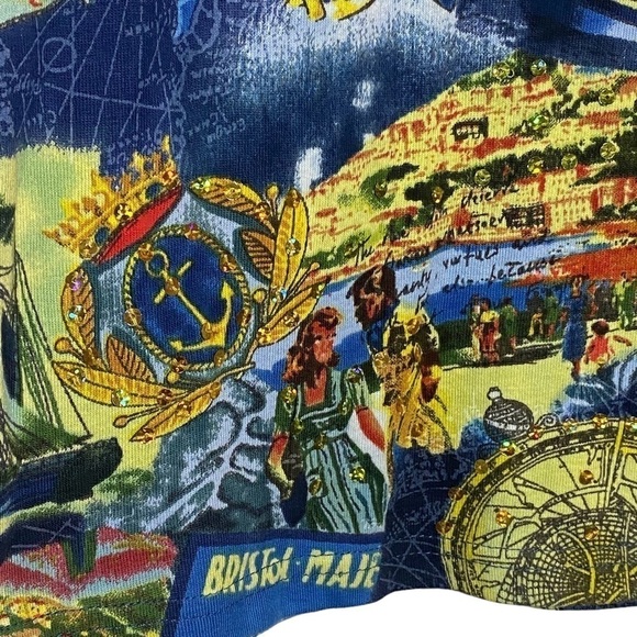 NEW Cruise Wear & Co women's size medium Royal Club Tee novelty print ships boat - Picture 2 of 8